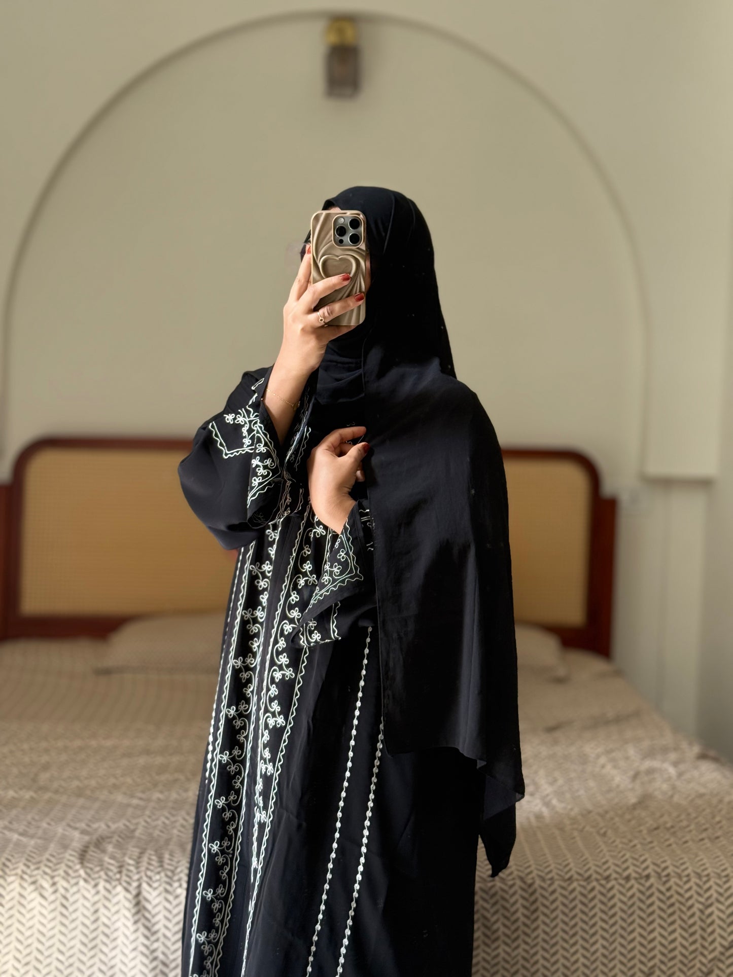 Black Embroidery Abaya