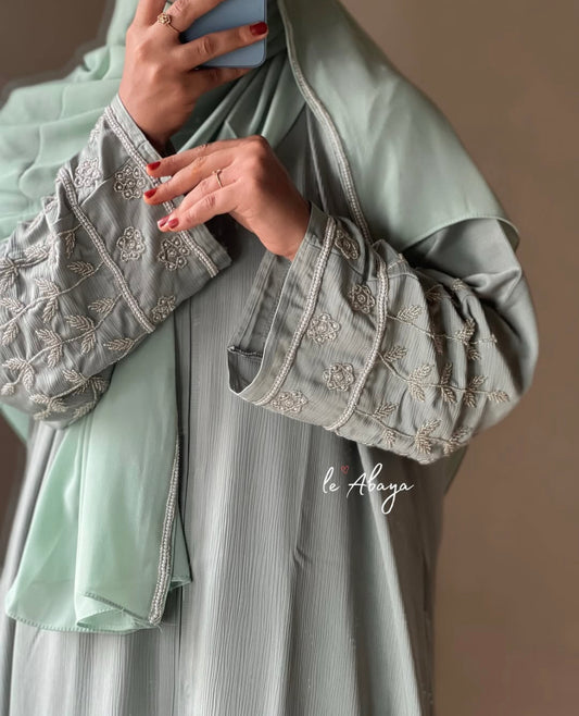 Pastel green Abaya