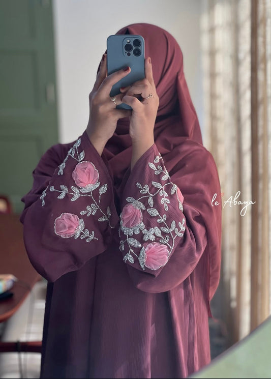 Floral Organza Abaya