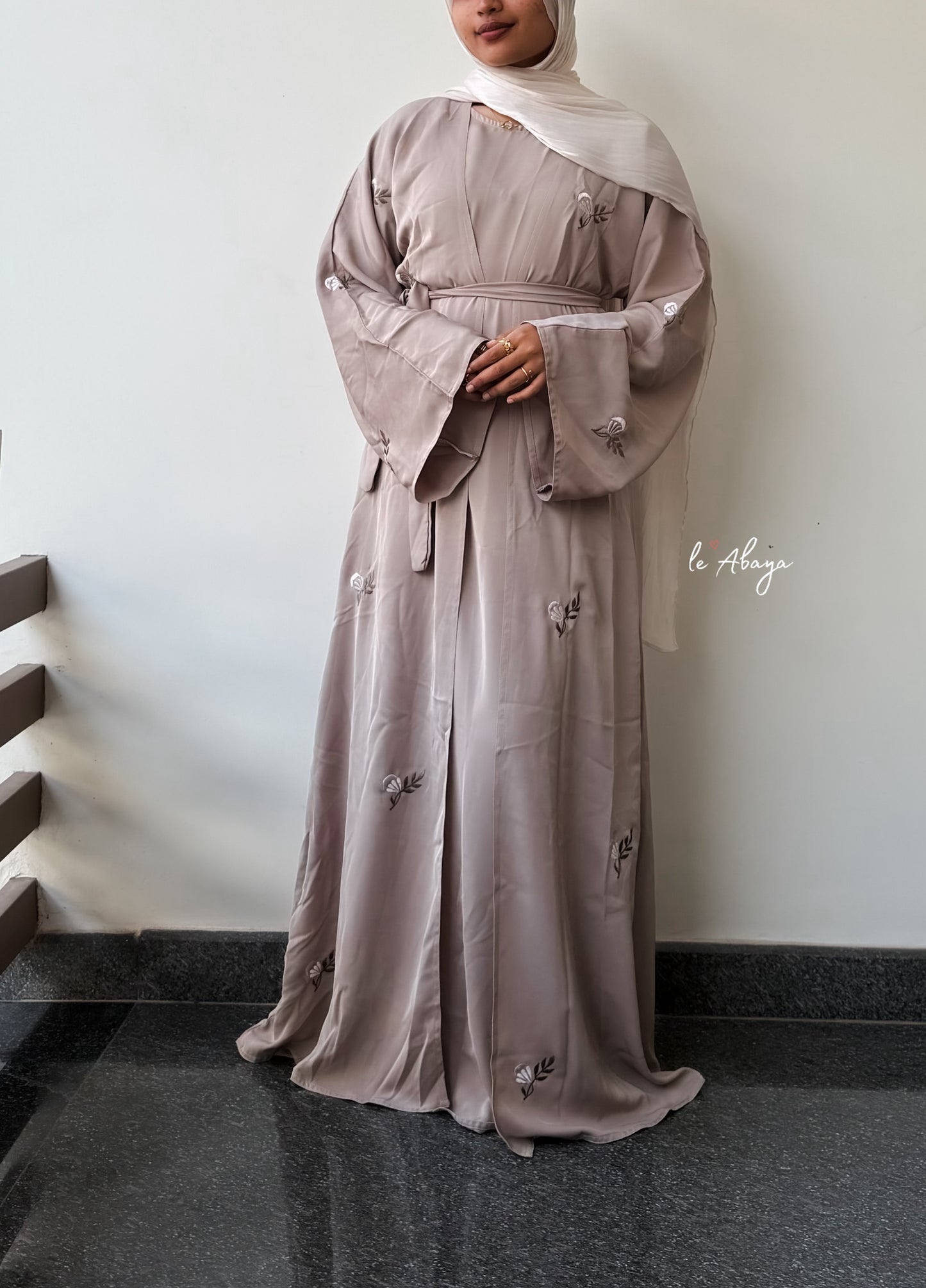 Beige Rose Abaya