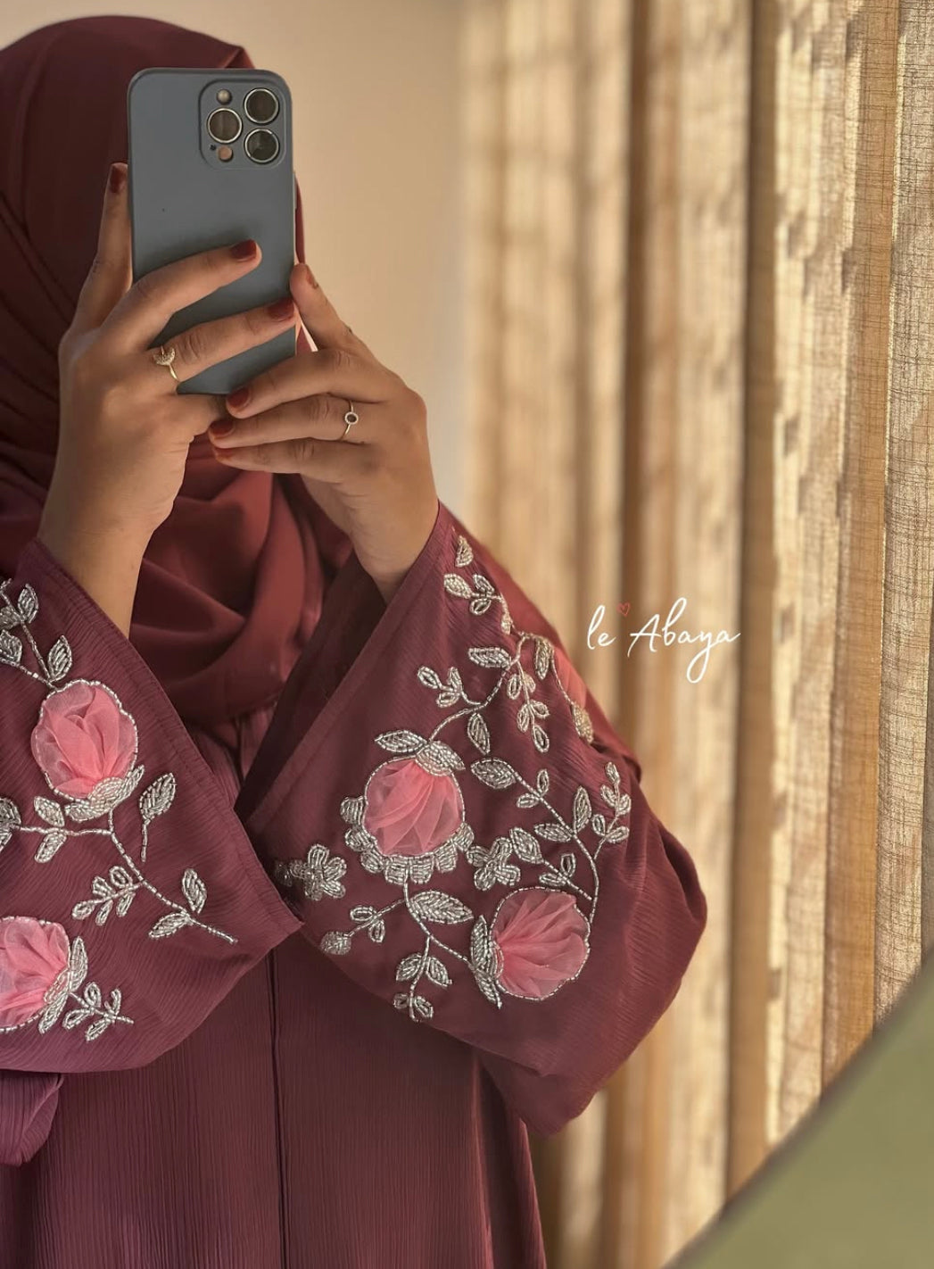 Floral Organza Abaya