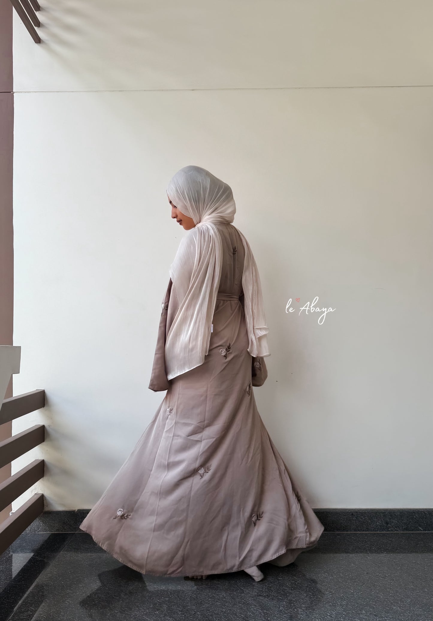 Beige Rose Abaya
