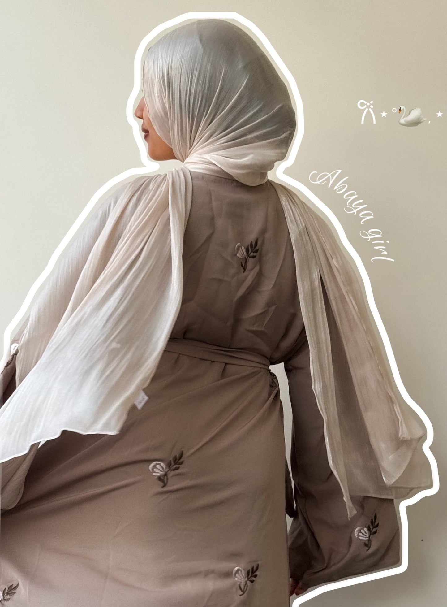 Beige Rose Abaya