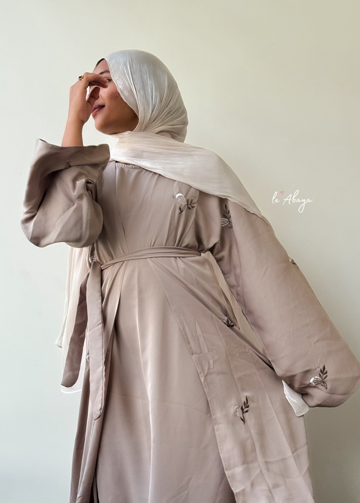 Beige Rose Abaya