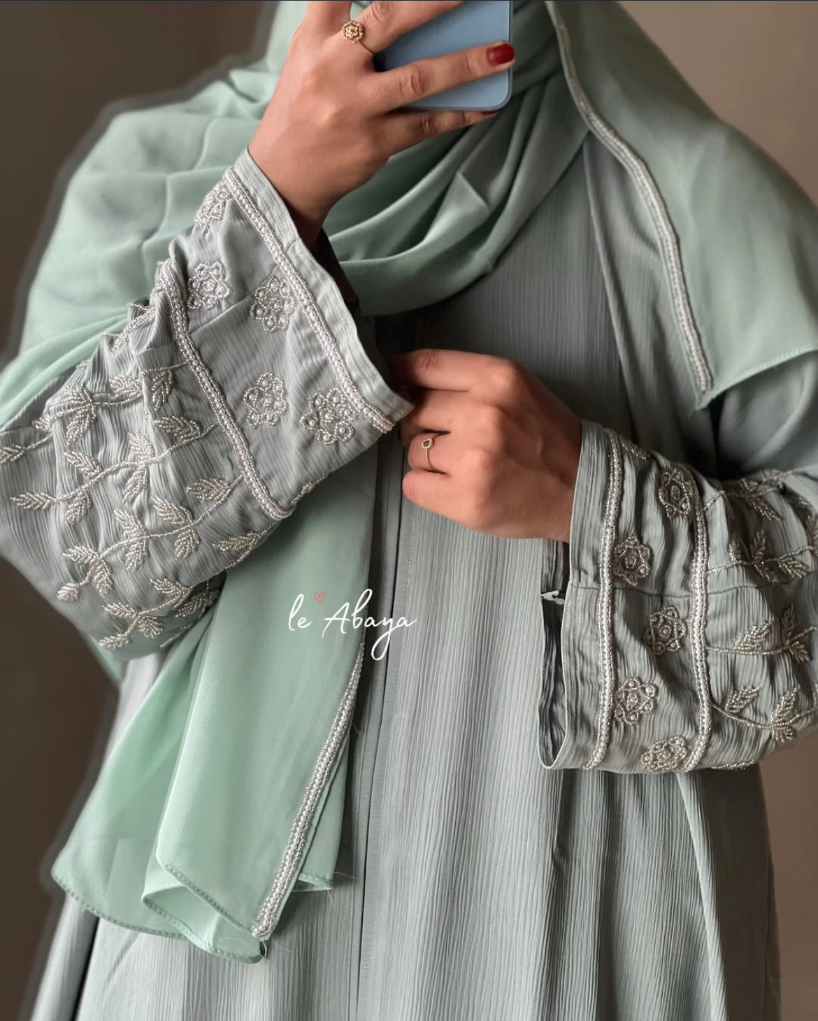 Pastel green Abaya