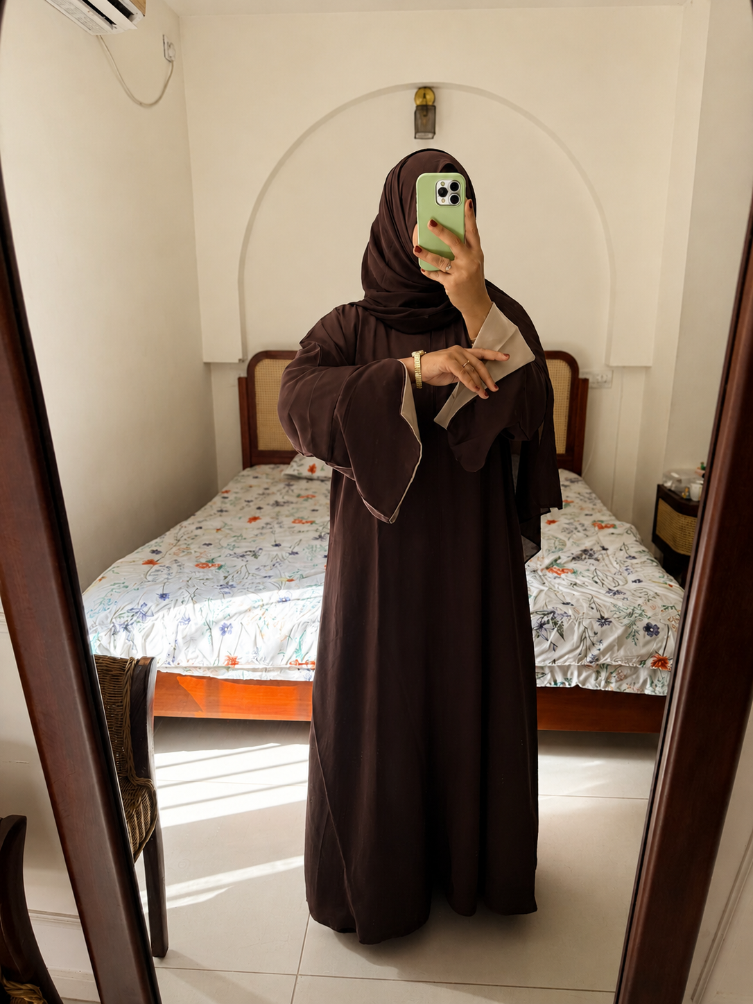 Dual shade Slit Abaya