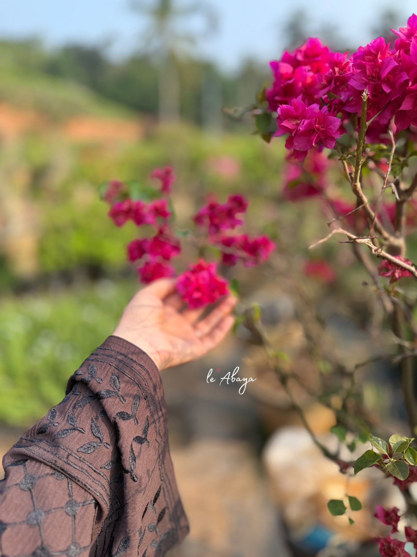Brown embroidery Abaya