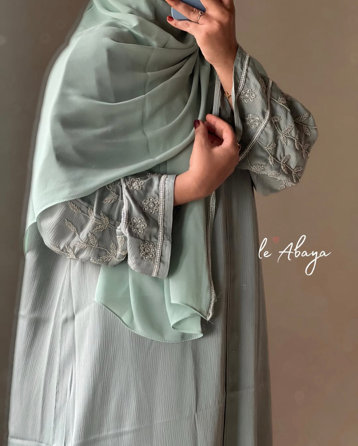 Pastel green Abaya