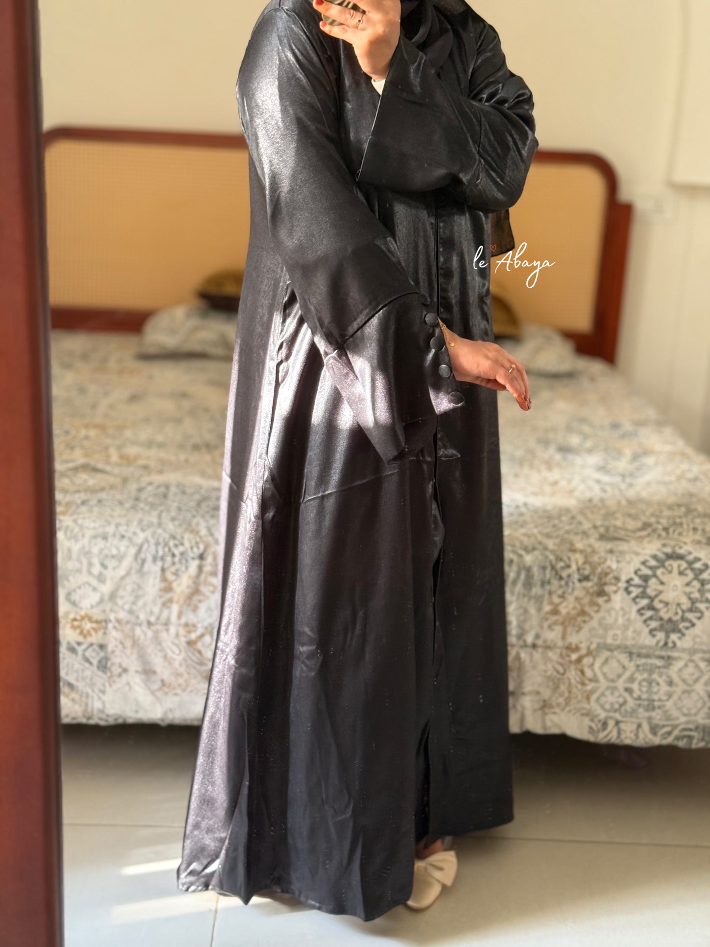 Mettalic Jacquard Abaya