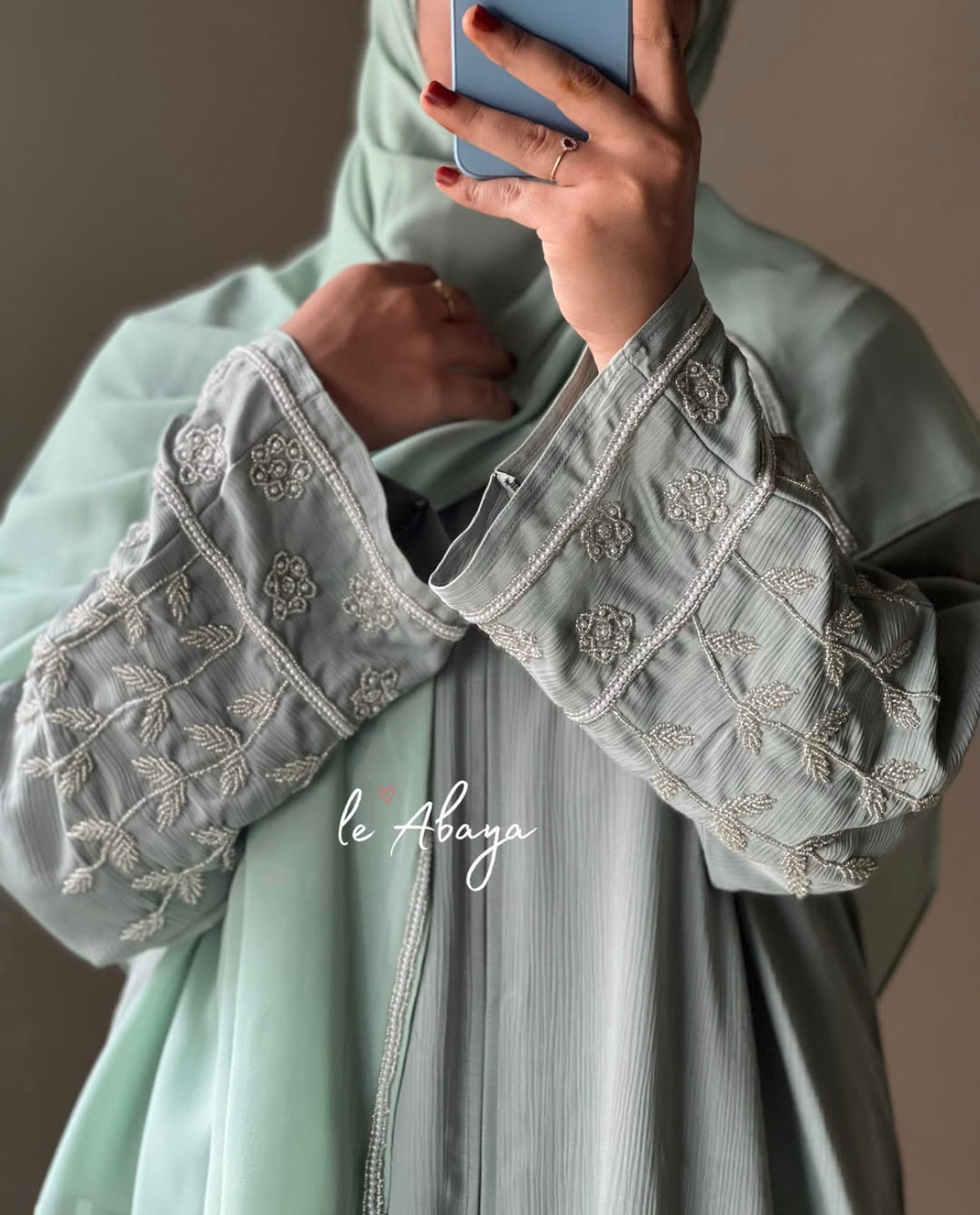 Pastel green Abaya