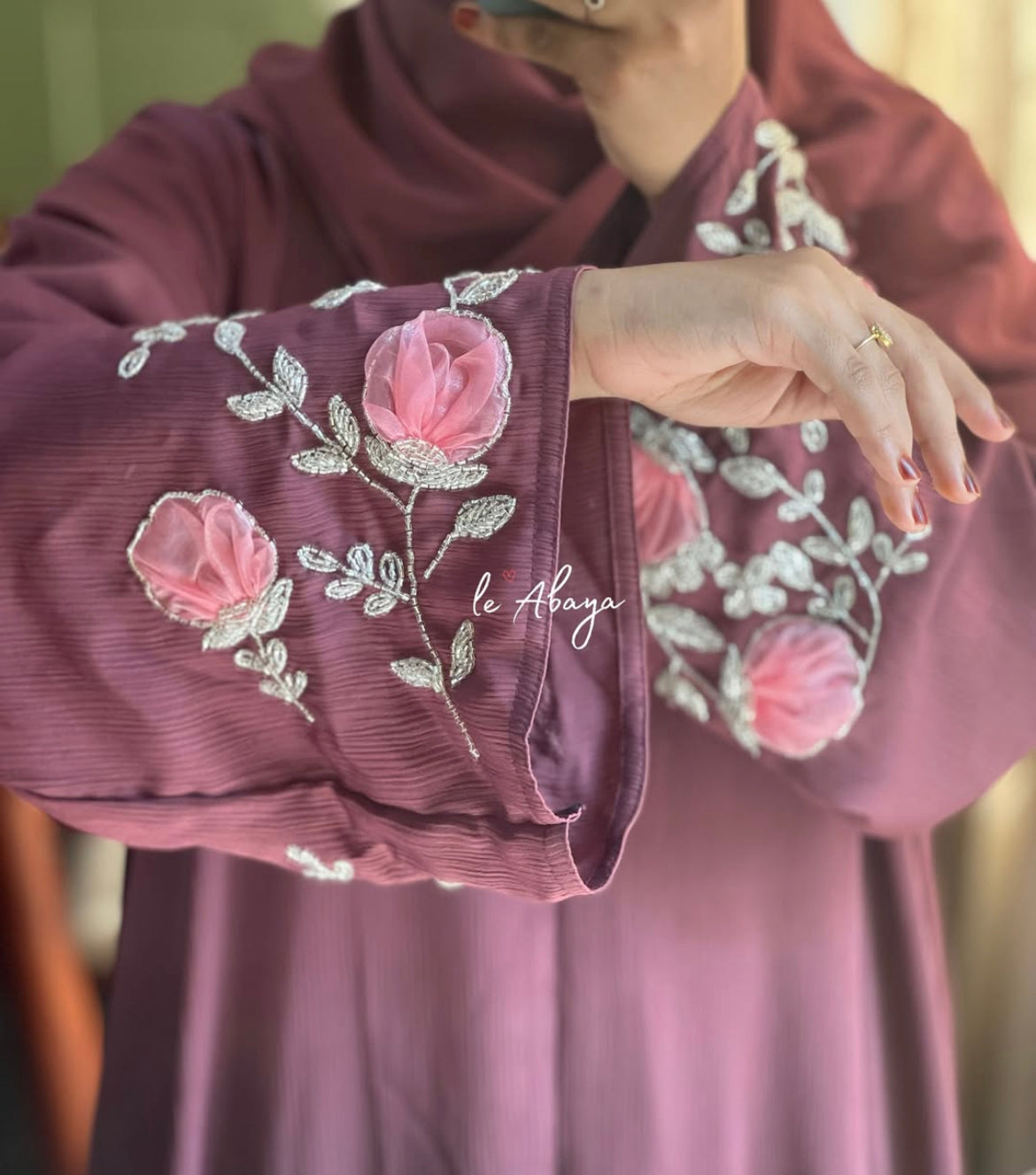 Floral Organza Abaya
