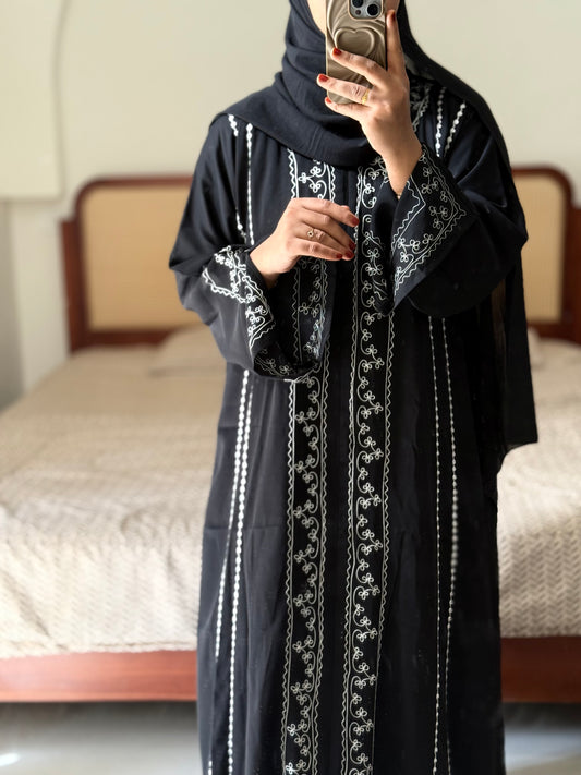 Black Embroidery Abaya