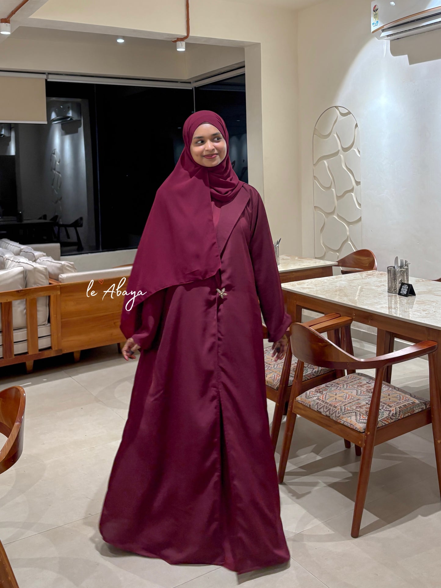 Burgundy coat