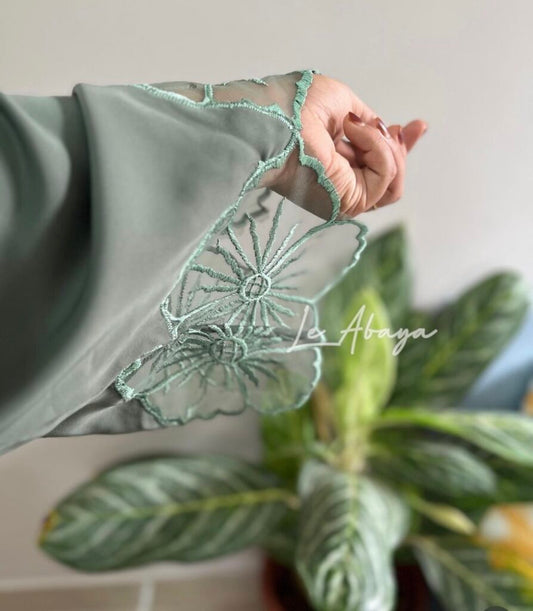Embroidery Lace Abaya
