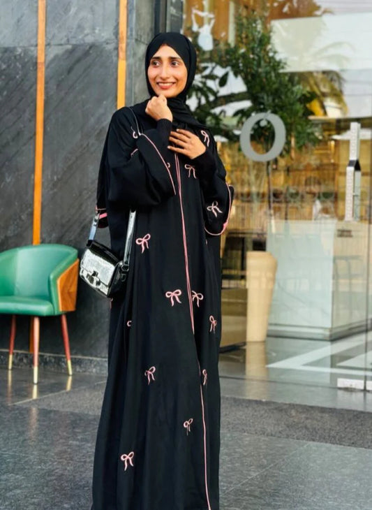 Bow Embroidery Abaya