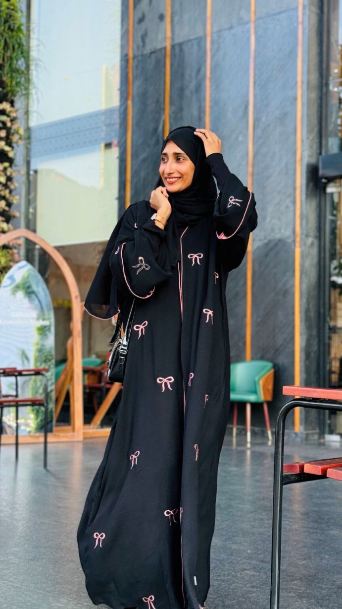 Bow Embroidery Abaya
